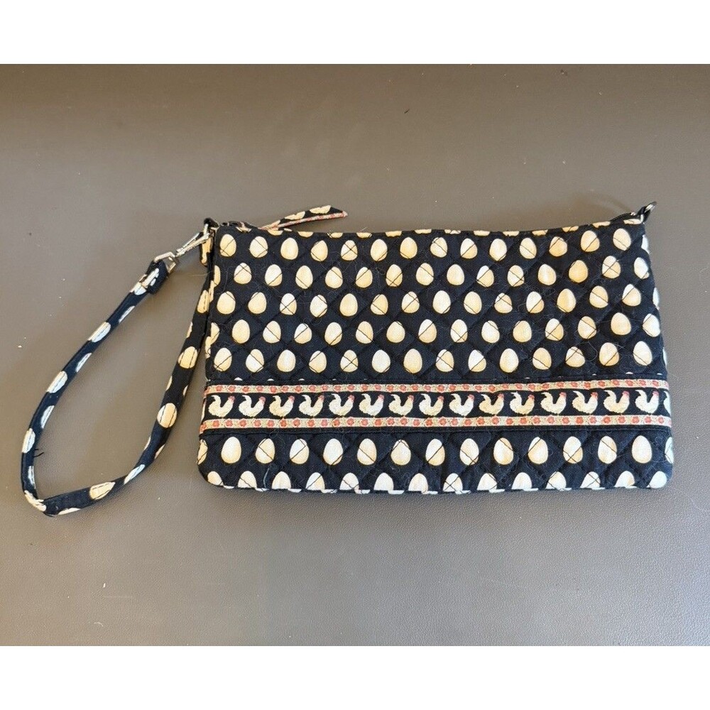 Vintage Vera Bradley Quilted Bag Retired Chanticleer Egg Pattern Wristlet